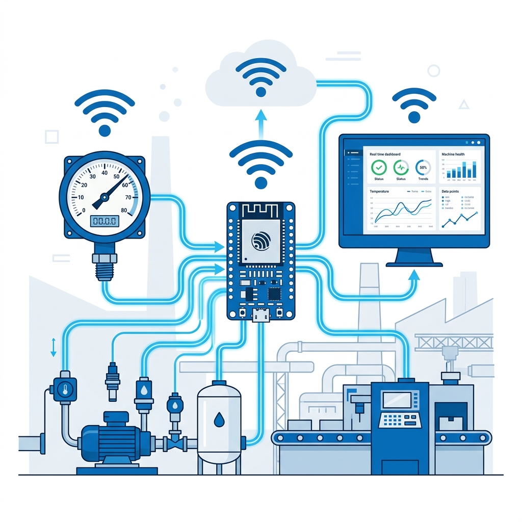 ตัวอย่างอุปกรณ์ IoT และเซนเซอร์ในโรงงาน
